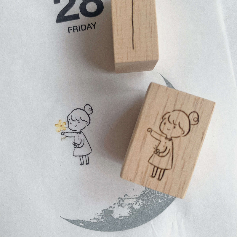 Inner Side of Me Rubber Stamp - Girl with balloon