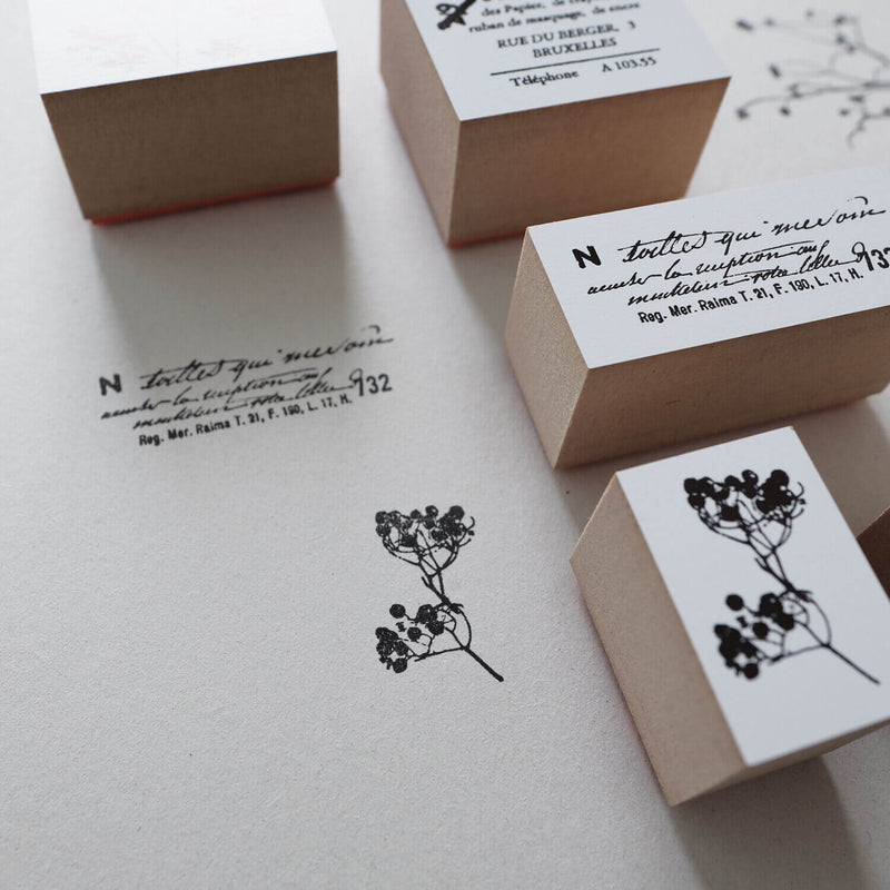 YOHAKU Botanical & Collage Rubber Stamp Set