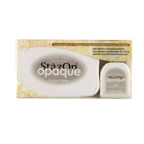 StazOn Solvent Ink Pad Large Opaque Cotton White 