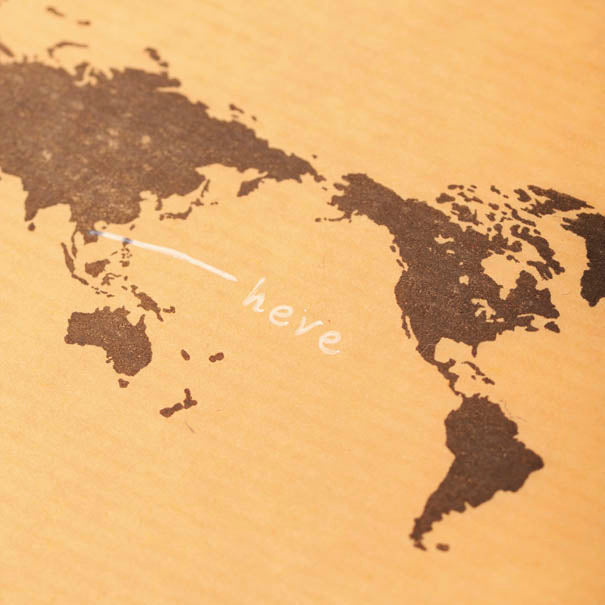 Mizushima World Map Rubber Stamp