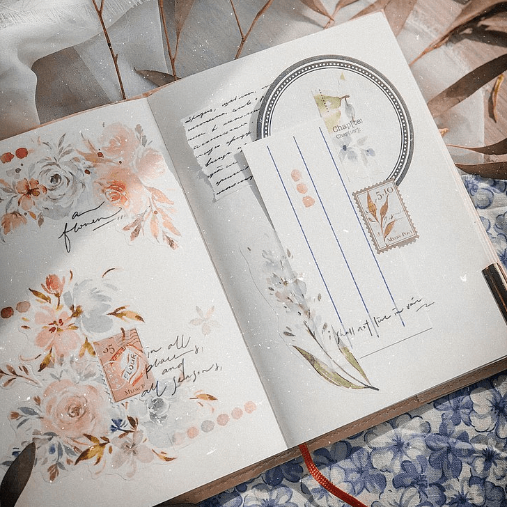 Meow Illustration Washi Tape - A Spray of Flower ( I )