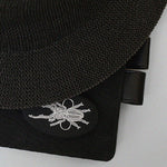 Embroidery Brooch - Silver Stag Beetle