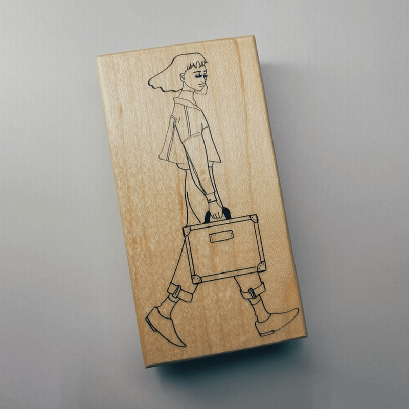 LDV Rubber Stamp: City Traveler Girl