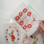 Clear Postcard - New Year Camillia and Rabbit