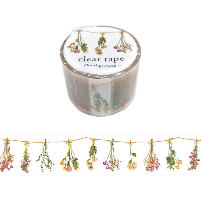 Mind Wave Clear Tape - Floral Garland