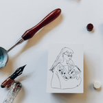 LDV Rubber Stamp: Dark blue flower season Girl