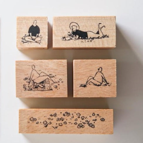 modaizhi One Day Rubber Stamp Set - Plant Series