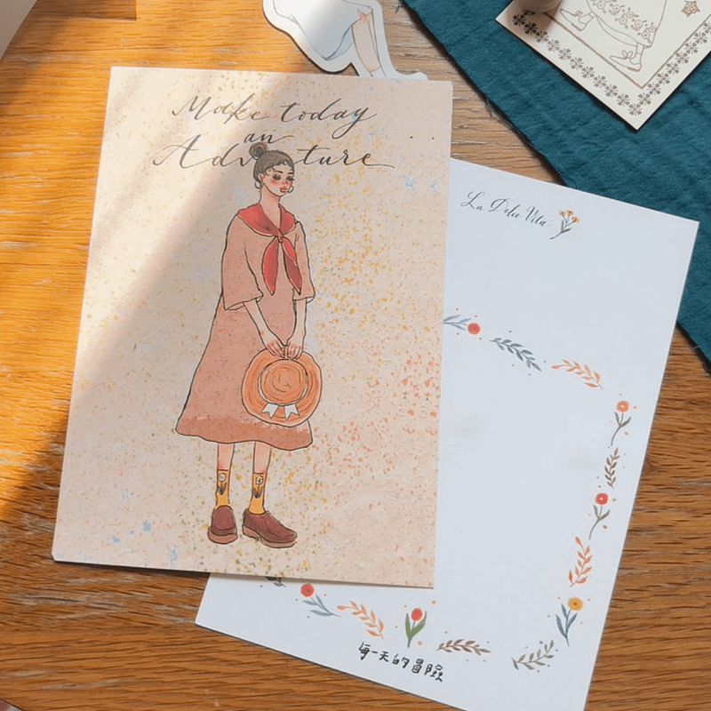LDV Postcard: Girl in Flower Field