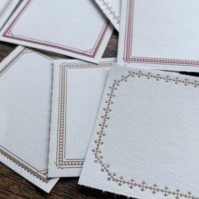 Oeda Letterpress 3 Patterns Label Book I (Red & Bronze / Blue & Black)