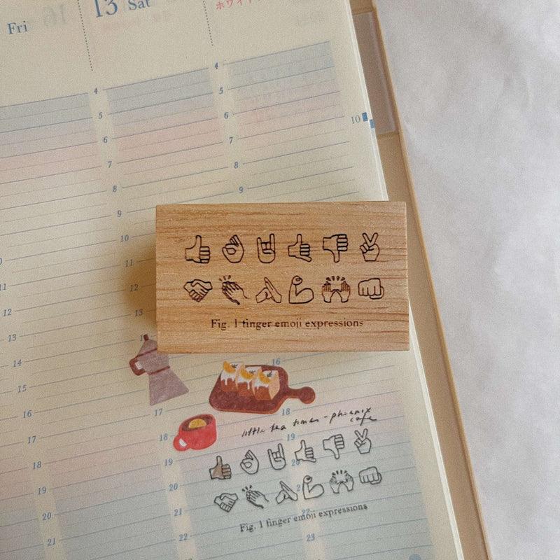 Finger Emoji Expression Rubber Stamp