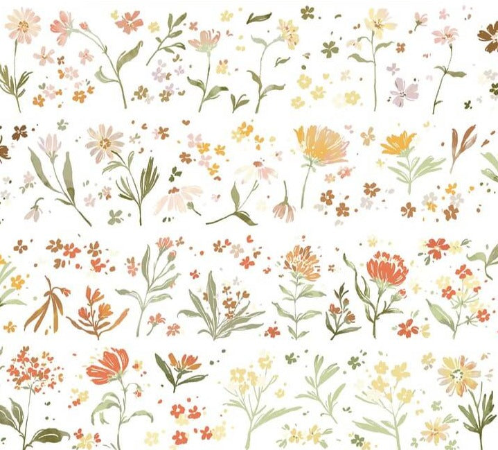 Meow Illustration Washi Tape - Flower Field