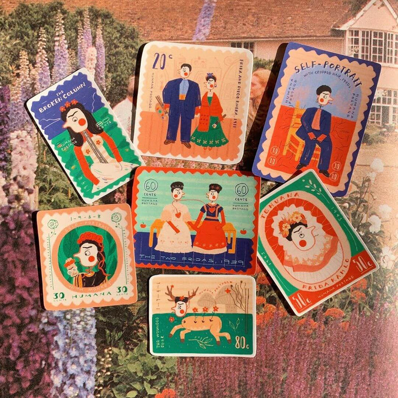 Humana Sticker - Frida Kahlo Stamps