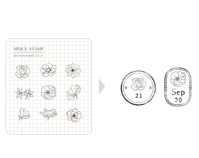 MU My Icon Stamp Set - No. 09 (Mini Flowers)