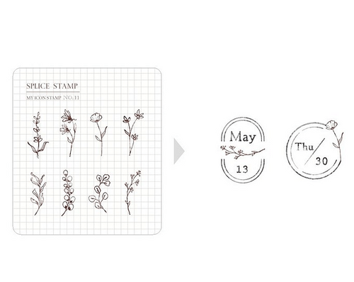 MU My Icon Stamp Set - No. 11 (Mini Botanical)