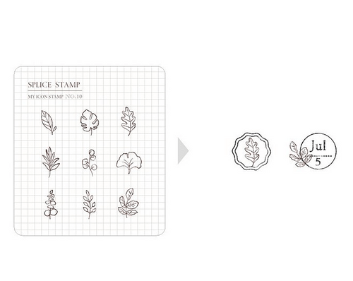 MU My Icon Stamp Set - No. 10 (Mini Leaves)