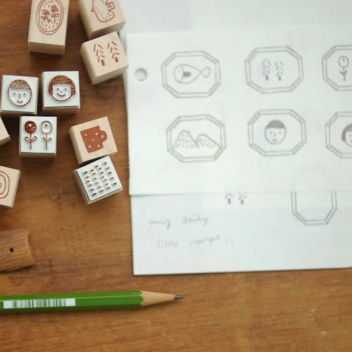 evakaku Daily Life Rubber Stamp Set