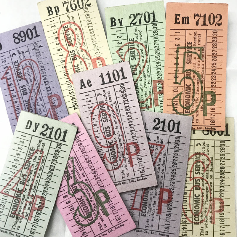 Vintage Ticket Set - London Economic Bus Service (9pcs)