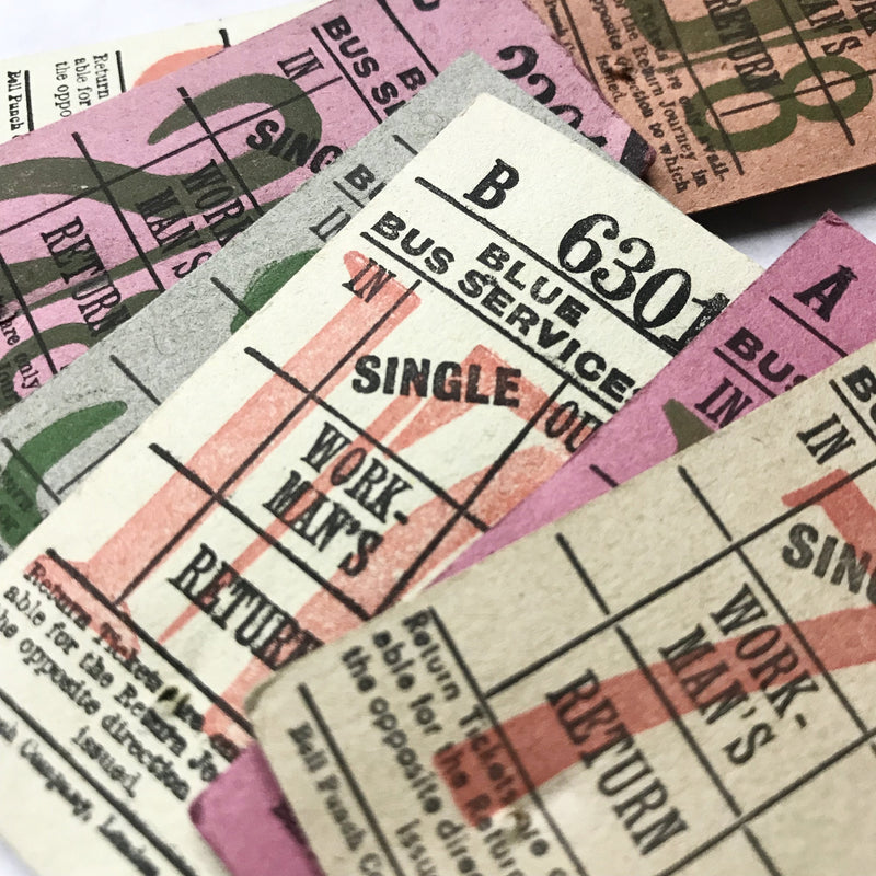 Vintage Ticket Set - Blue Bus Services Workman's (10pcs)