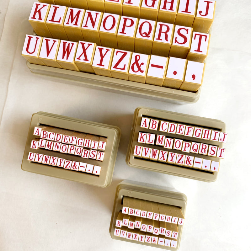 Shachihata Alphabet Rubber Stamp Set