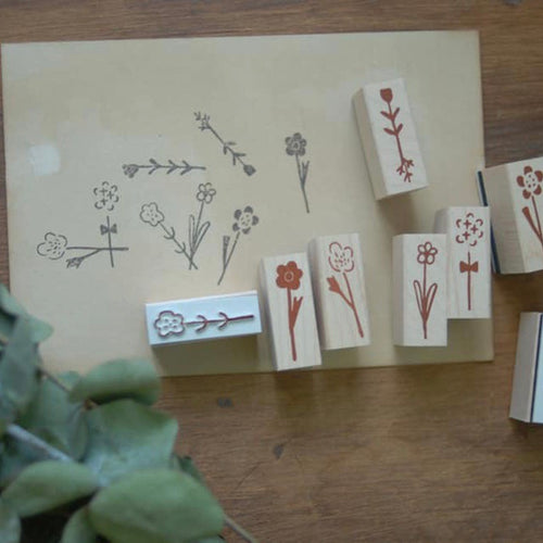 evakaku Daily Flowers Rubber Stamp Set