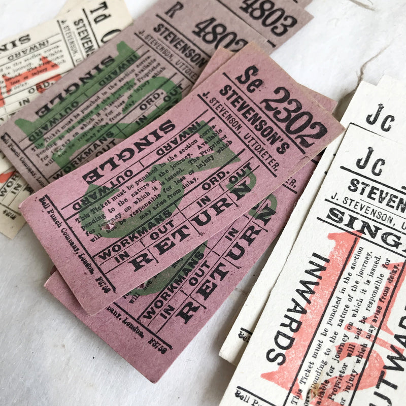 Vintage Ticket Set - Stevenson's Single/Return (12pcs)