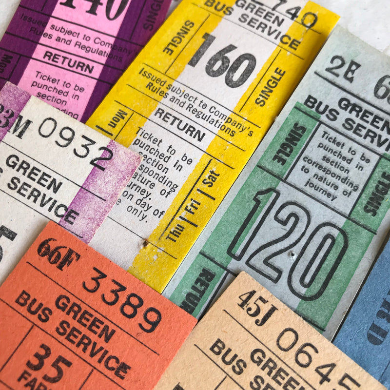 Vintage Ticket Set - Green Bus Services (8pcs)