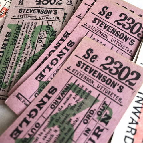 Vintage Ticket Set - Stevenson's Single/Return (12pcs)