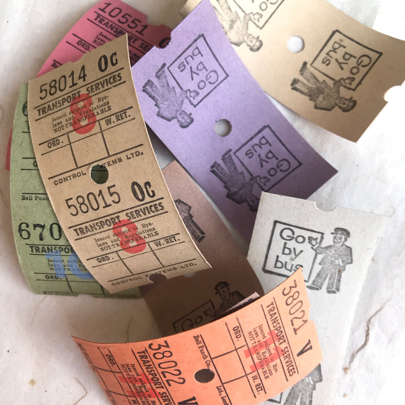 Vintage Transport Service Bus Tickets (16pcs)