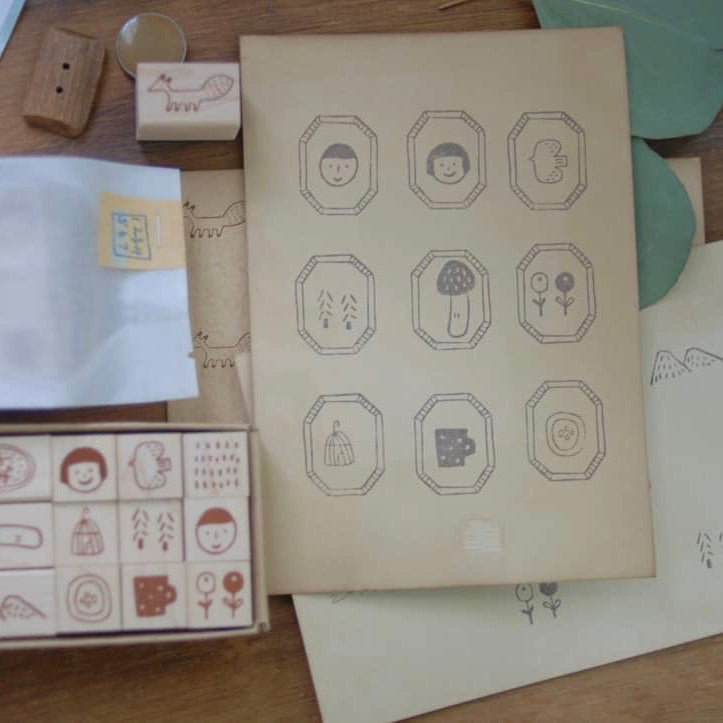evakaku Daily Life Rubber Stamp Set