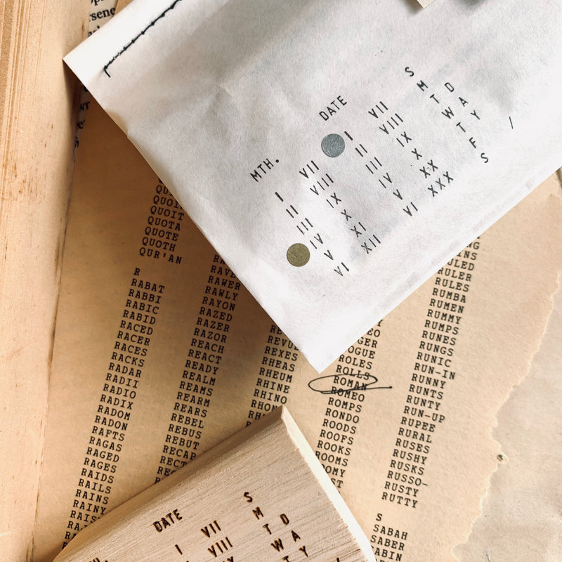 Roman Numerals Date Rubber Stamp