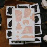 OURS Rough Geometric Blocks Rubber Stamp Set