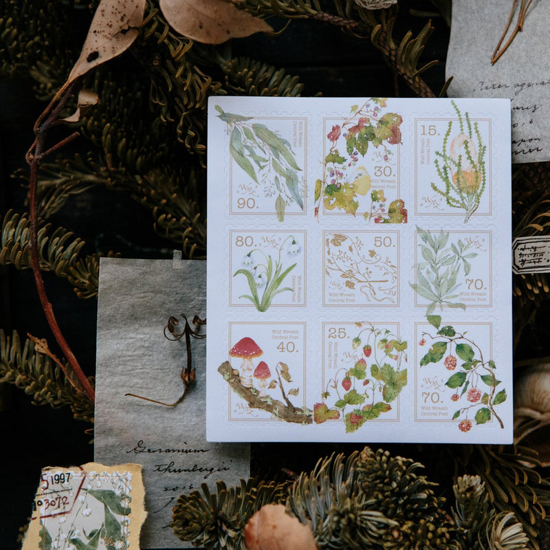 OURS Central Post Postage Stickers - Wild Wreath