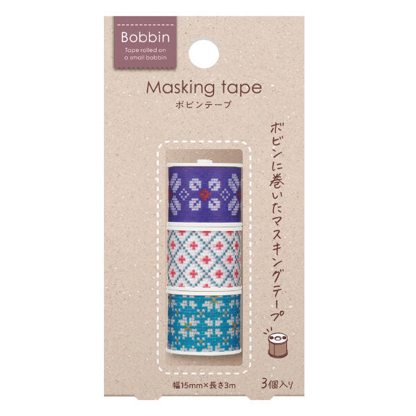 Kokuyo Bobbin: 3 in 1 Masking Tape Set (Knit)