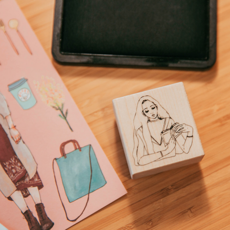 LDV Rubber Stamp: Reading Room Girl