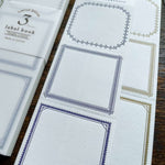 Oeda Letterpress 3 Patterns Label Book III (Green & Gold / Purple & Gold)