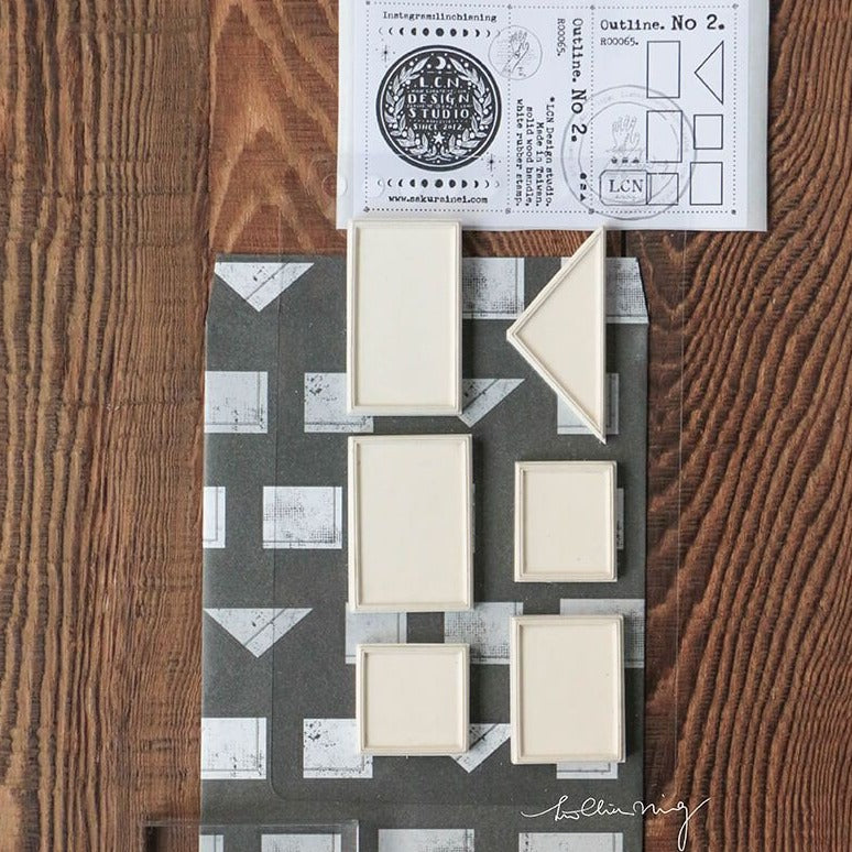 LCN Mounted Rubber Stamp - Shading & Outline No.2