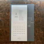 Oeda Letterpress Calendar 2022