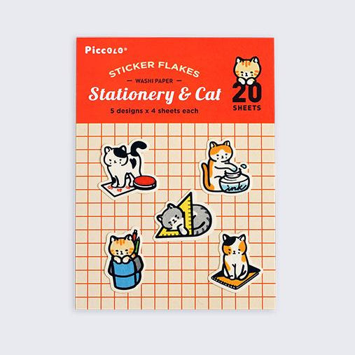 PICCOLO Stationery & Cat Washi Sticker Flakes