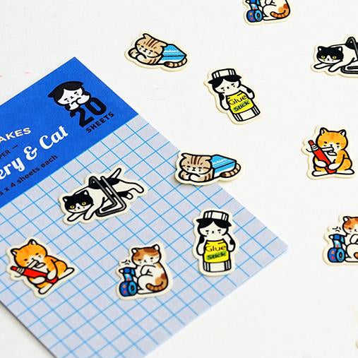 PICCOLO Stationery & Cat Washi Sticker Flakes