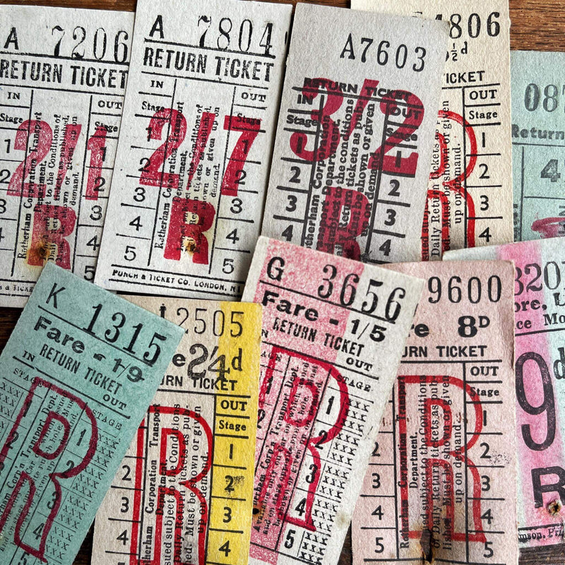 Vintage Ticket Set - Return Tickets (10pcs)