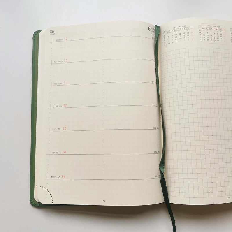 Agenda Semainier Rhodia Webplanner 2023 A6 (10x15 Cm) - Couverture Rigide Orange, Papier Clairefontaine 90g - 9