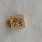 Girl in front of Fan (Feel the Breeze) Rubber Stamp