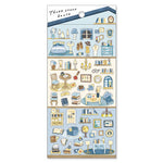 Three Story House Sticker - blue