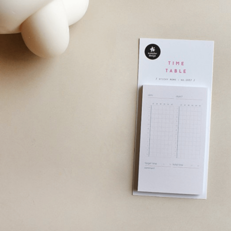 Suatelier Memo Sticky Notes - timetable