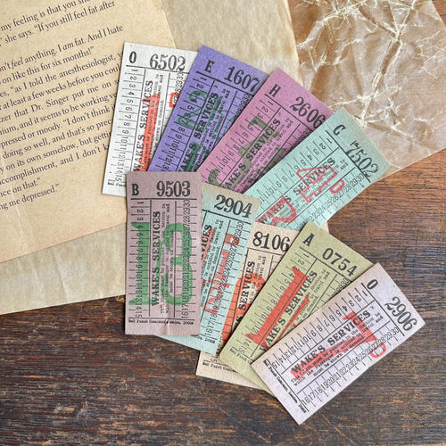 Vintage Ticket Set - Wake's Services (9pcs)