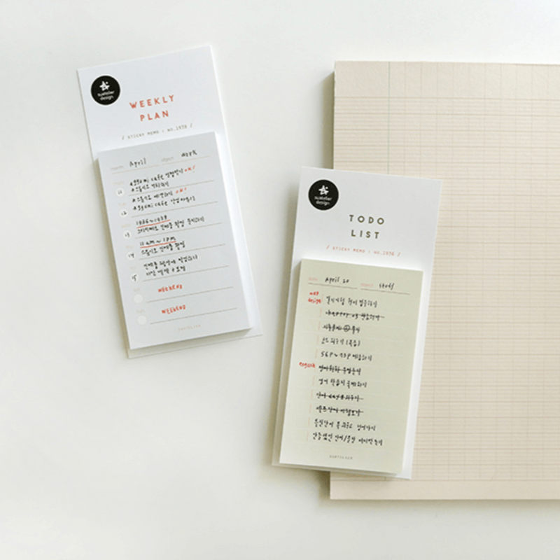 Suatelier Memo Sticky Notes - weekly plan