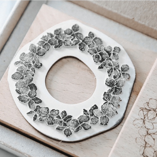 modaizhi Hydrangea Wreath Rubber Stamp Set