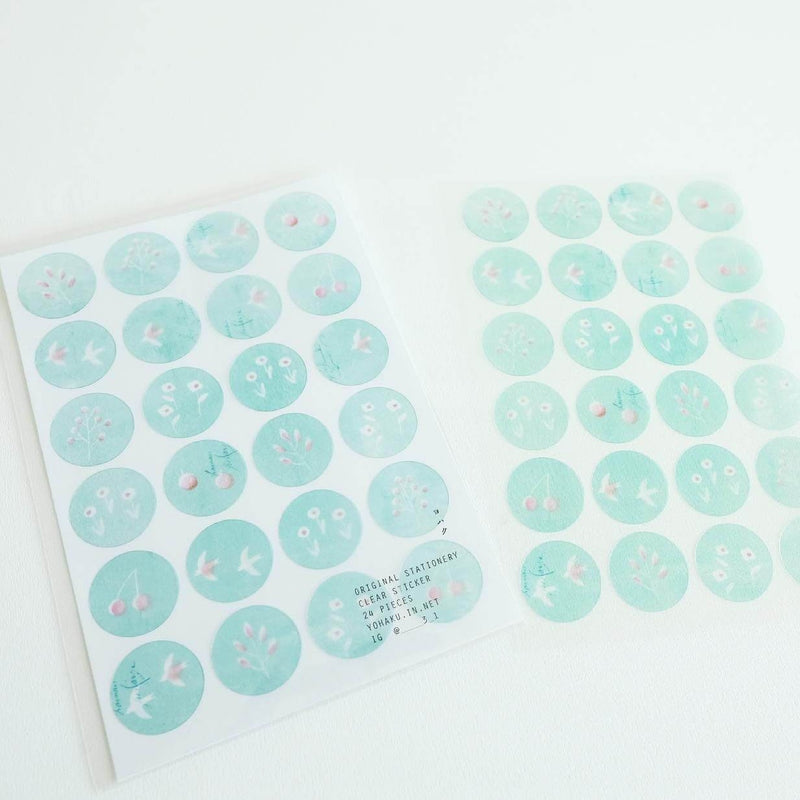 YOHAKU Round Clear Sticker | M-060 Nostalgic